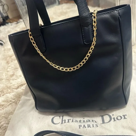 Christian Dior Lady Dior 2 Way Tote Bag Navy - Picture 8 of 14